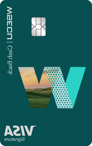 Front view of the WSECU Cash Back Visa credit card
